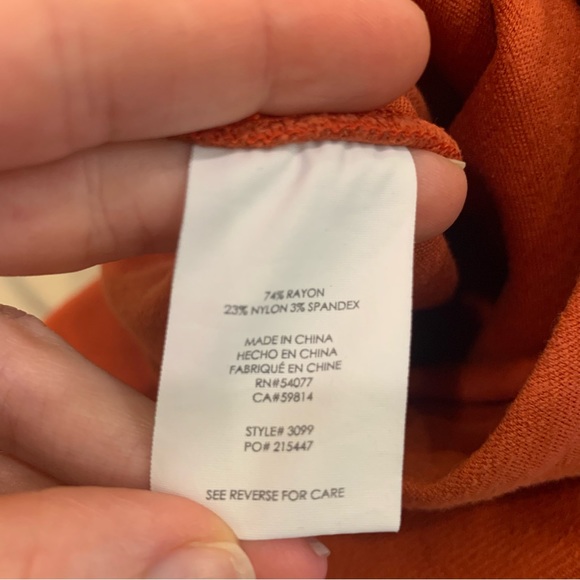 CAbi Overlay Pencil Skirt #3099 sz 8 Orange Rust 3637 - Picture 8 of 9